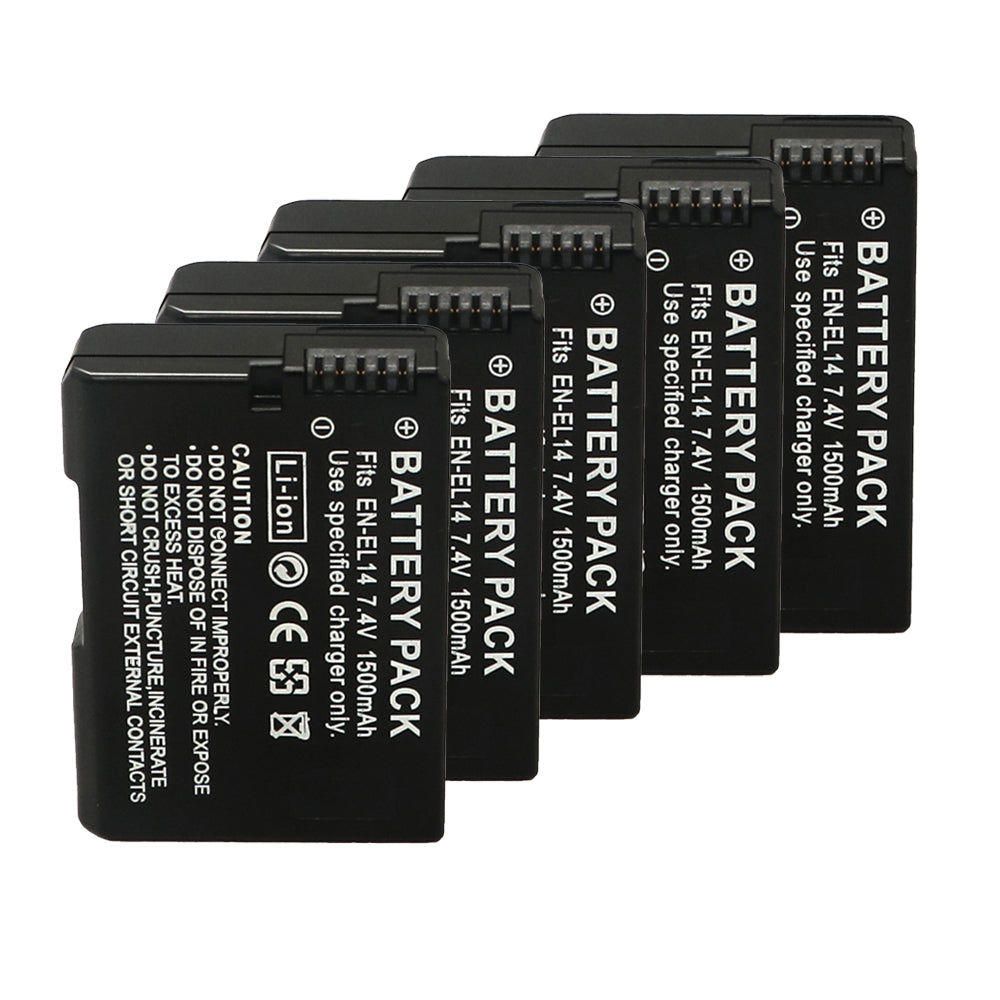 For Nikon EN-EL14 Battery Nikon D3300 DSLR D3400 DSLR D3500 DSLR D5100 DSLR D5200 DSLR 1500mAh Camera Batteries