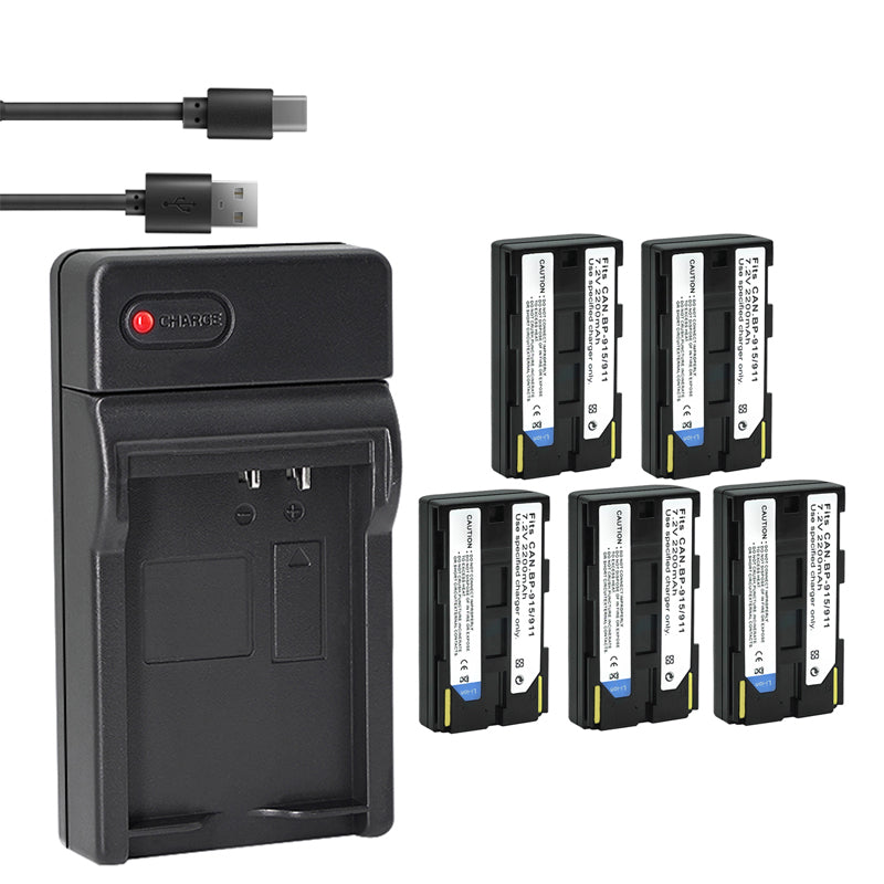 1-Pack Battery and LTD2 USB Charger Replacement for Canon BP-970 BP-970G BP-975, BP-945 BP-950 BP-950G BP-955, BP-930 BP-935, BP-925, BP-911 BP-911K BP-914 BP-915 Battery