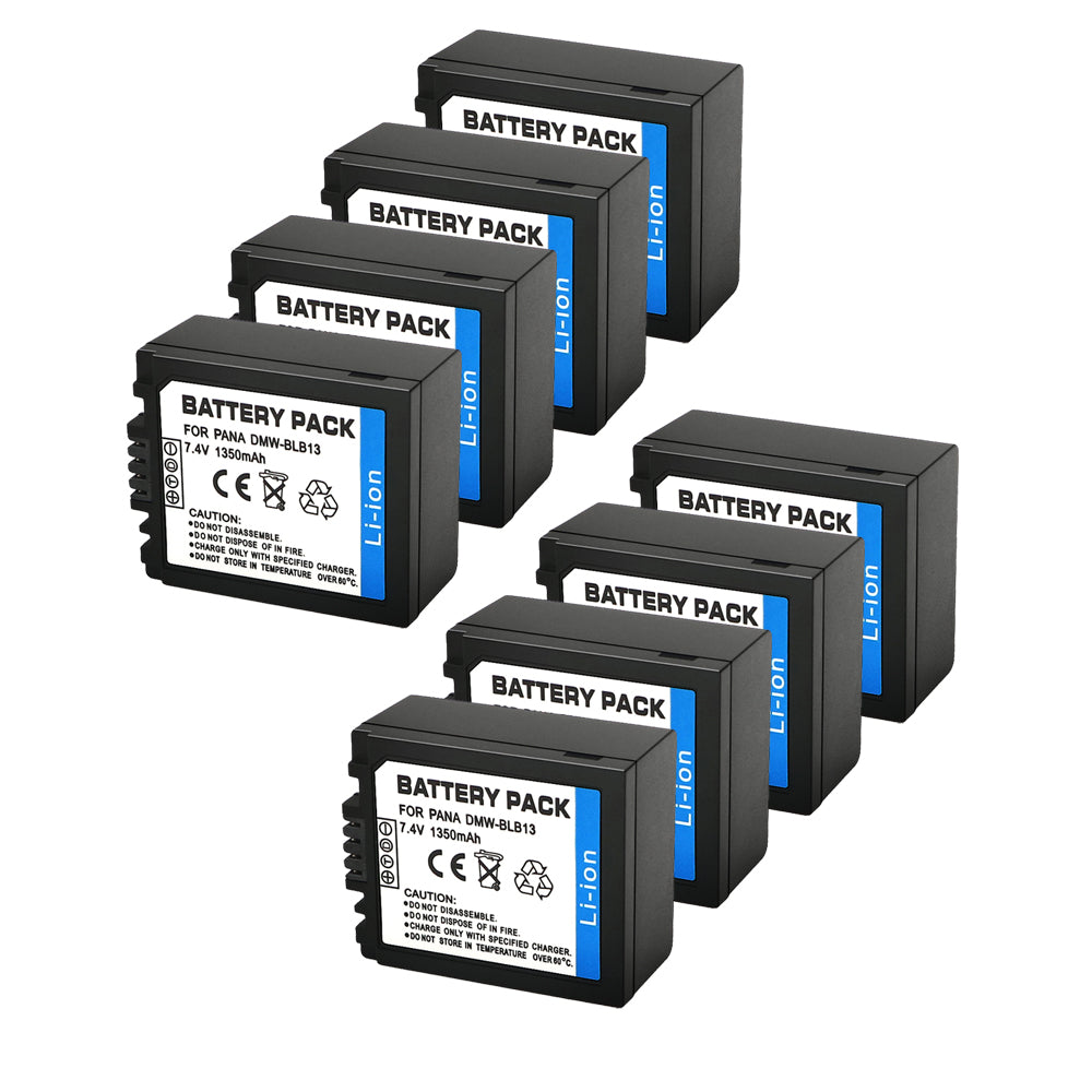 For Panasonic DMW-BLB13 Battery  Lumix DMC-G1, DMC-G2, DMC-G10, DMC-GF1, DMC-GH1 1350mAh Camera Batteries