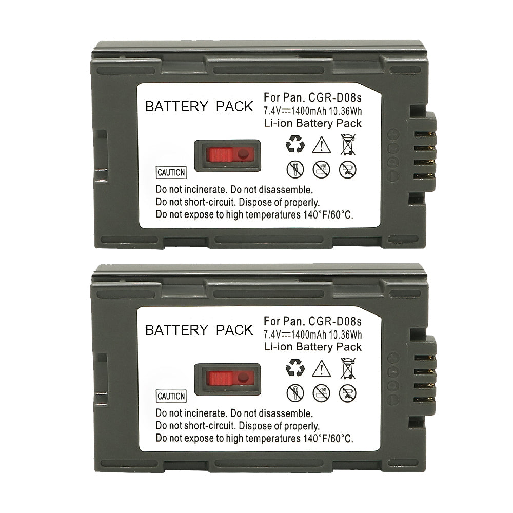 For Panasonic CGA-D08R, CGA-D08S, CGA-D08SE/1B, Battery Replacement CGA-D120, CGA-D120A/1B, CGA-D120E/1B, CGR-D08, CGR-D08A/1B, CGR-D08R, CGR-D08S, CGR-D08SE/1B 1400mAh Camera Batteries