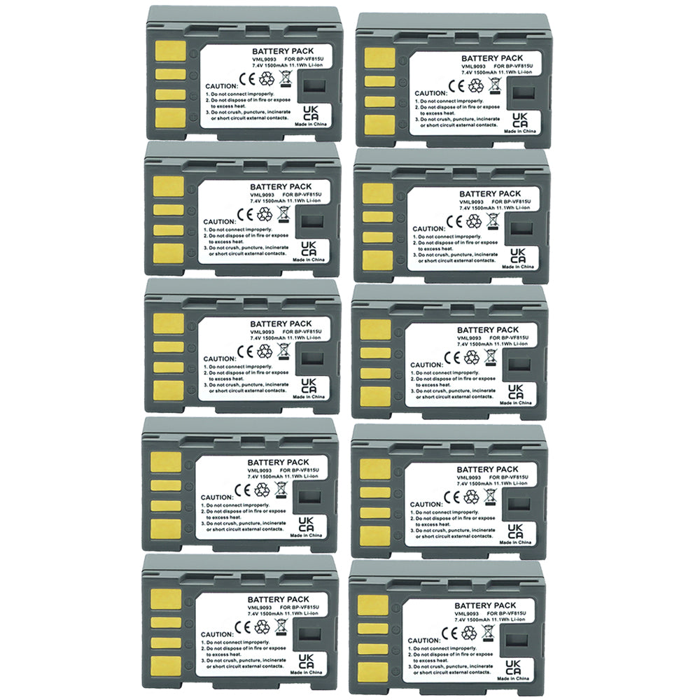 For JVC BN-VF815 Battery GZ-HD300AC, GZ-HD300AEK 1500mAh Camera Batteries