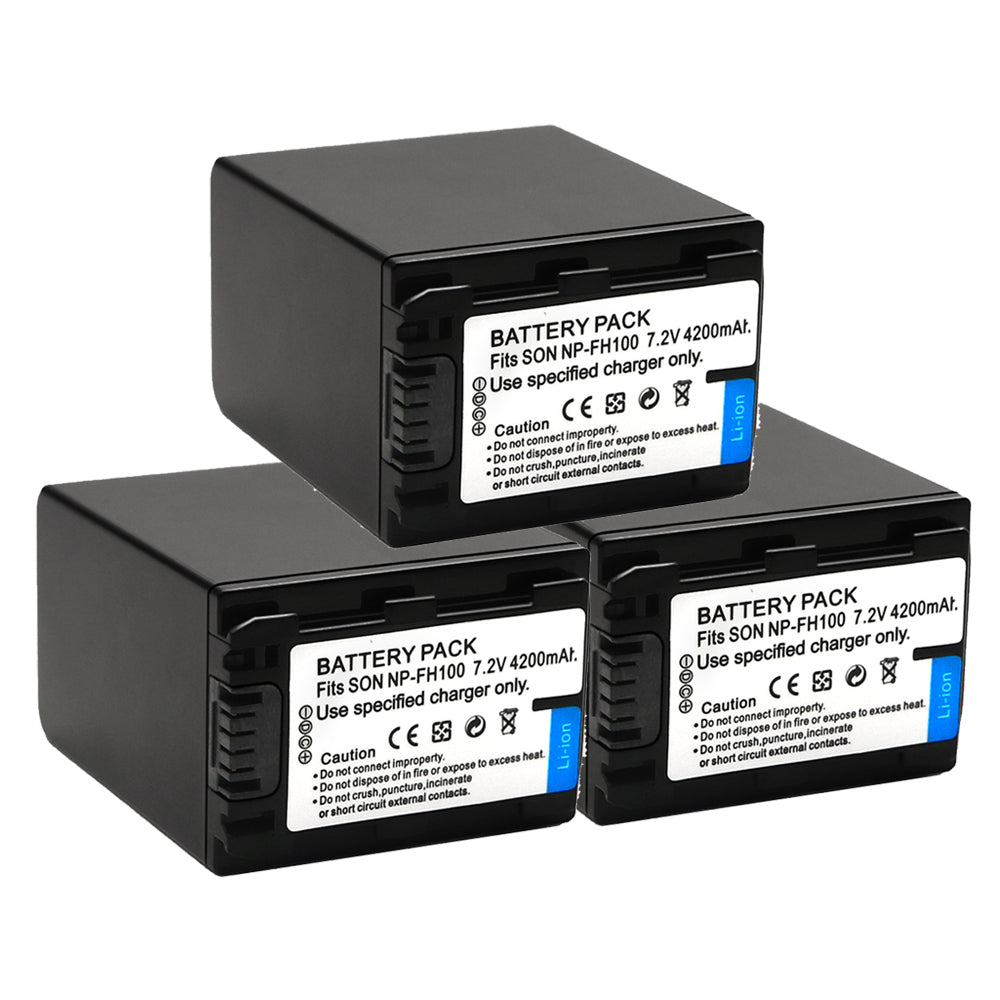 NP-FH100 Battery for Sony Cyber-Shot DSC-HX1 DSC-HX100V DSC-HX200V HDR-TG5V 4200mAh Camera Batteries