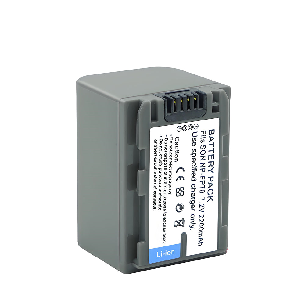 For Sony NP-FP70 NP-FP71 Battery BC-TRP/TRH/TRV, BC-VH1, AC-VQH10 DCR-DVD103 2200 mAh Camera Batteries