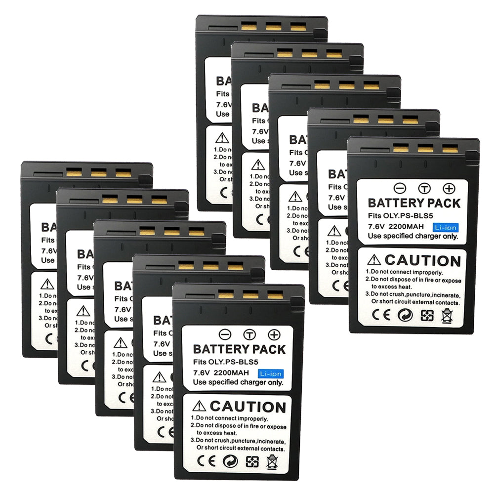 For Olympus BLS-5, BLS-50, PS-BLS5 Battery OM-D E-M10, Pen E-PL2, E-PL5 2200mAh Camera Batteries