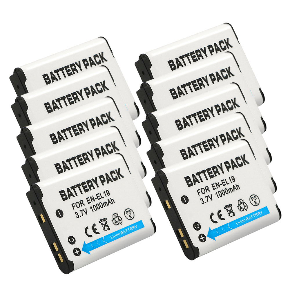 For Nikon EN-EL19 Battery Coolpix S6700, Coolpix S6800, Coolpix S6900 1000mAh Camera Batteries