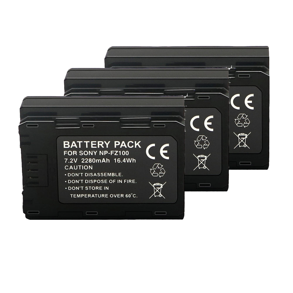 For Sony NP-FZ100 Battery A7iii  A7IV, Sony A7 III Alpha A 9R 2280mAh Camera Batteries