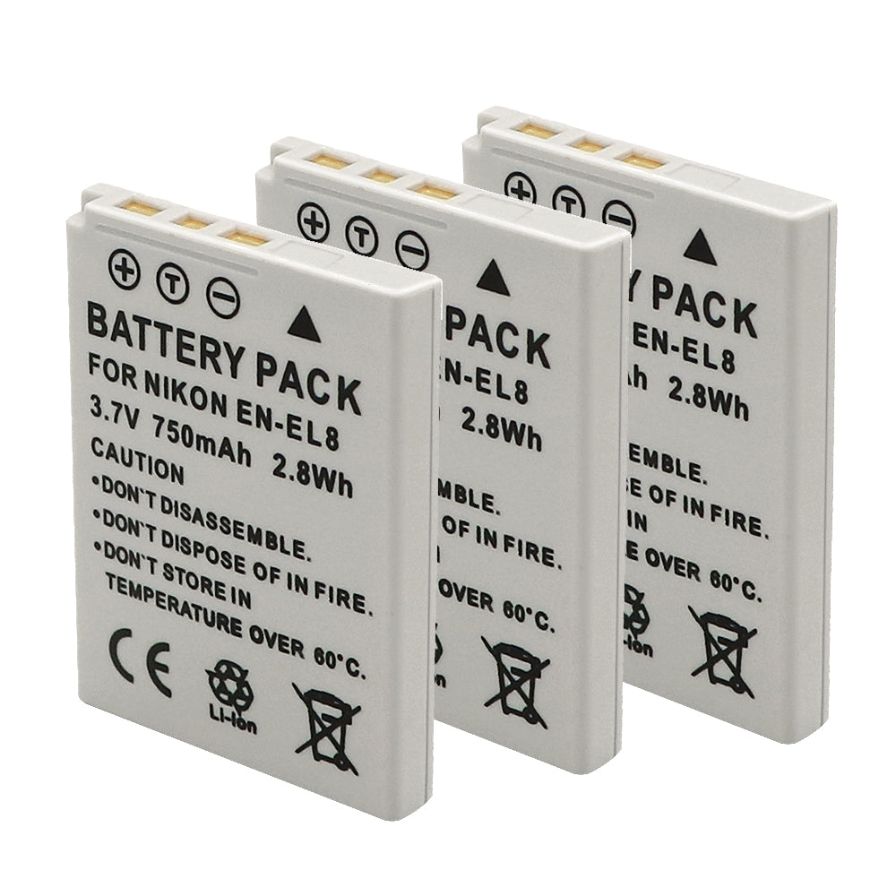 For Nikon EN-EL8 Battery Nikon Coolpix P1 P2 Coolpix S1 S2 S3 S5 S6 S7 Coolpix S50 S50c 750mAh Camera Batteries