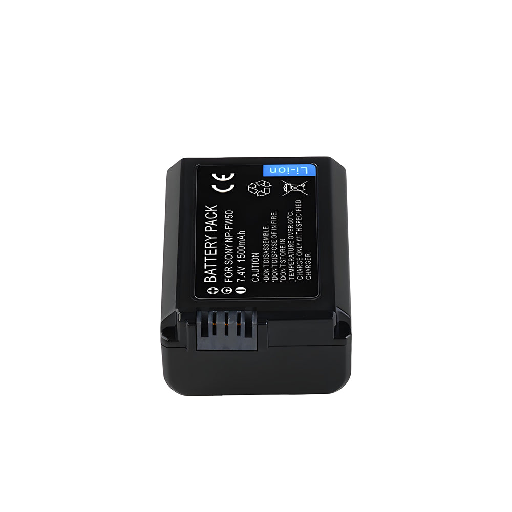 For Sony NP-FW50 Battery ZV-E10, Alpha A6500, A6300, A6000, A7s, A7, 1500mAh Camera Batteries