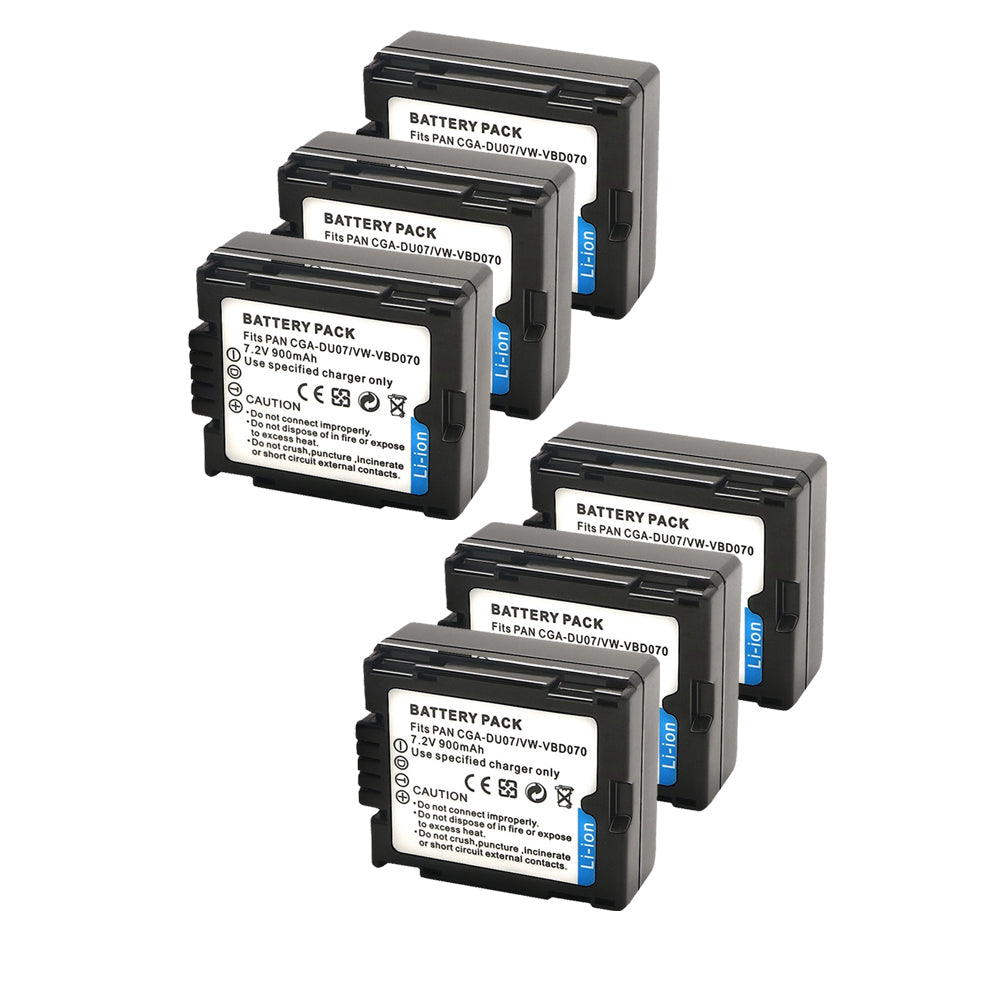 For Panasonic CGA-DU07 VW-VBD070 Battery PV-GS31 PV-GS33PV-GS34 PV-GS35 PV-GS39 PV-GS400 PV-GS500 PV-GS50 900mAh Camera Batteries