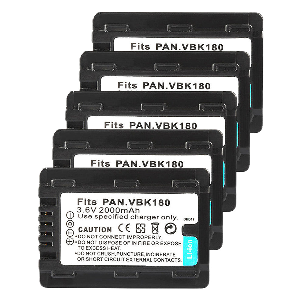 For Panasonic VW-VBK180 Battery Replacement SDR-S50K, SDR-S50N, SDR-S50P, SDR-S50PC 2000mAh Camerabatteries