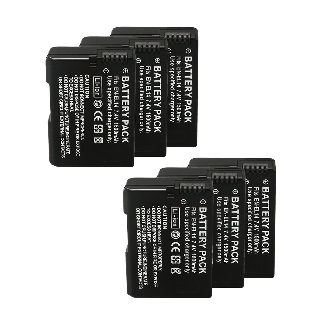 For Nikon EN-EL14 Battery Nikon D3300 DSLR D3400 DSLR D3500 DSLR D5100 DSLR D5200 DSLR 1500mAh Camera Batteries