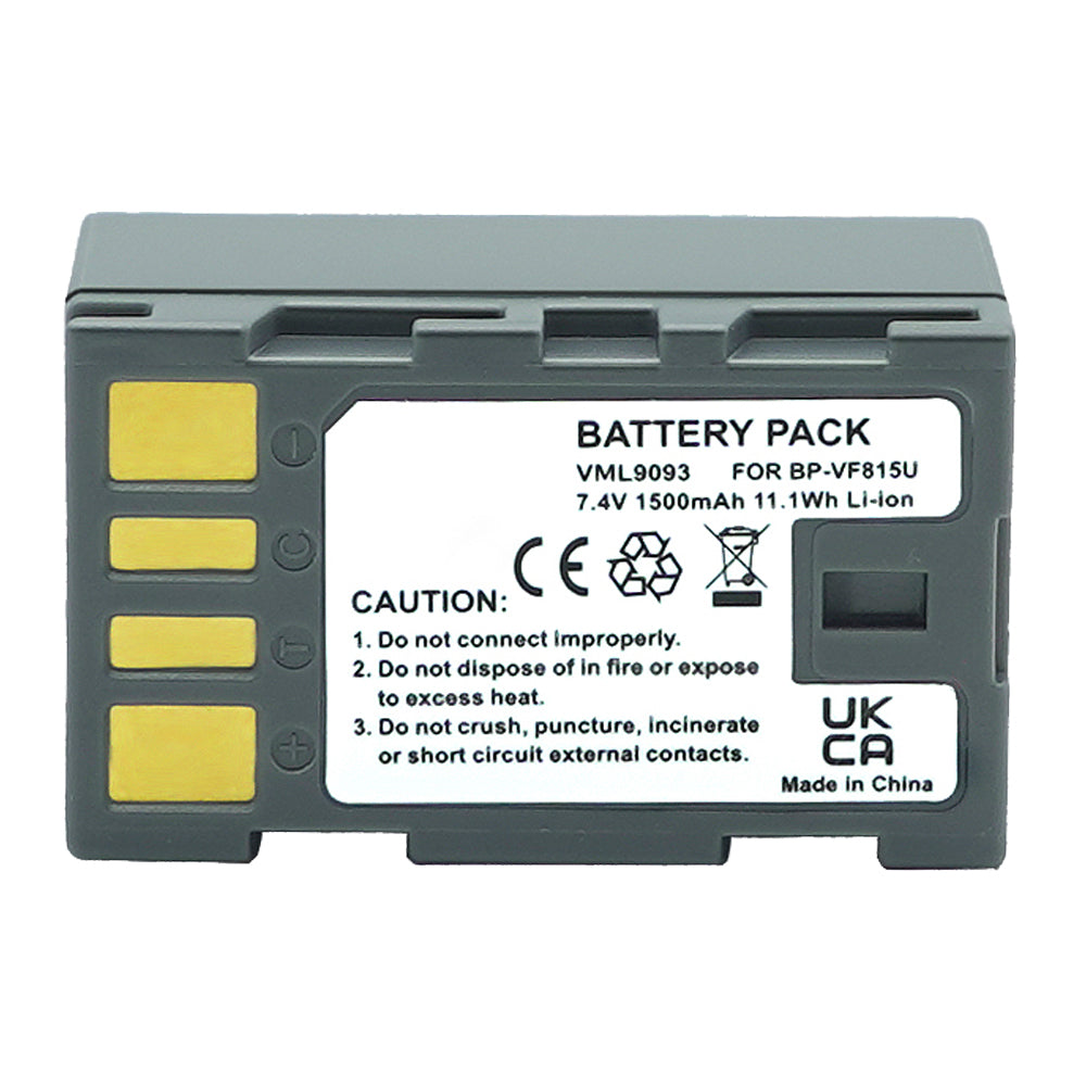 For JVC BN-VF815 Battery GZ-HD300AC, GZ-HD300AEK 1500mAh Camera Batteries