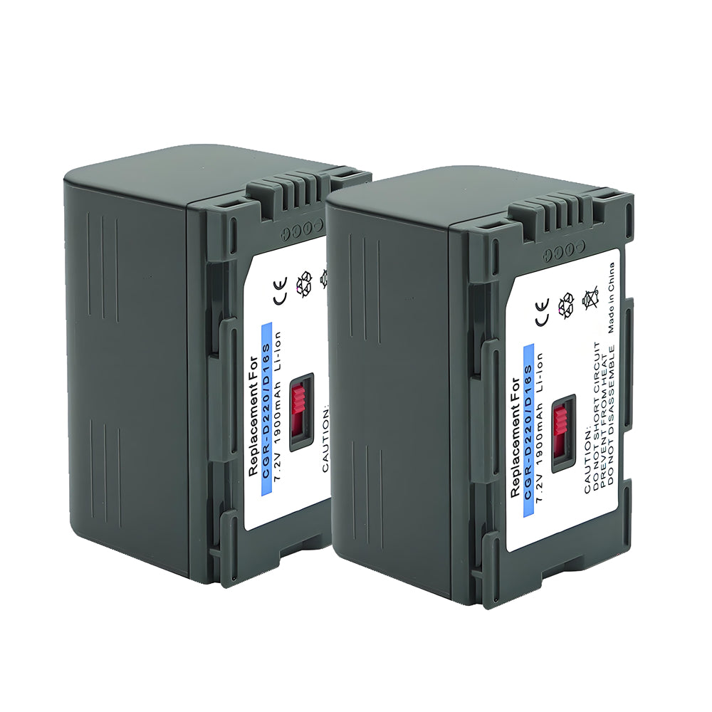 For Panasonic D16S/D220 CGR-D28 Battery  Cga Cgr-d08 D16 D08s D16s D28s 1900mAh Camera Batteries
