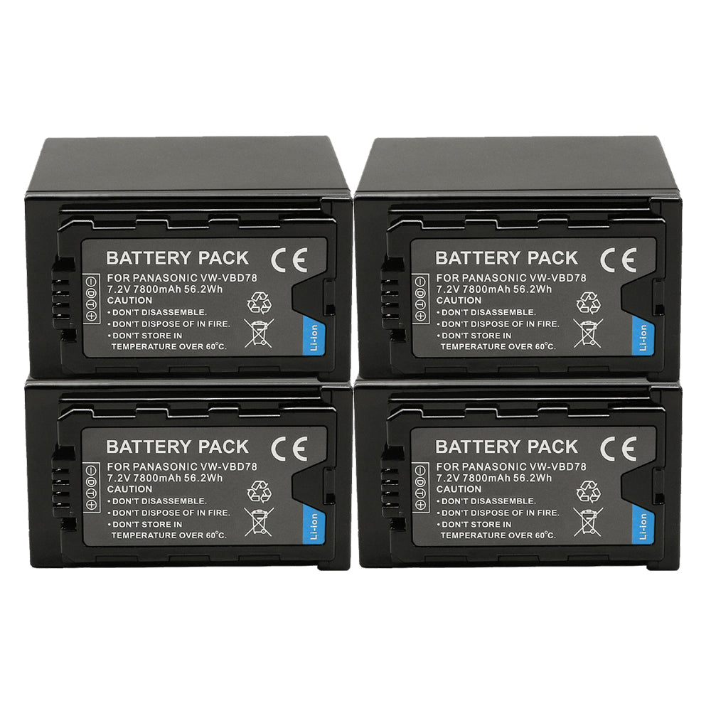 For Panasonic VW-VBD78/VBR89G VW-VBD29 Battery AG-UX180 AG-UX90 AG-3DA1 AG-AC8 AG-DVC30 AG-HPX171 AG-HPX250 HPX255 AG-HVX201 7800mAh Camera Batteries