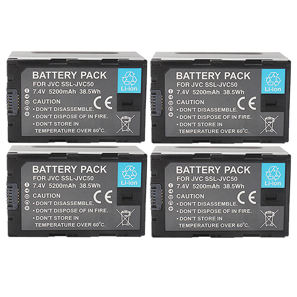 For JVC Camera Battery SSL-JVC50 7.4V 5200mAh Batteries