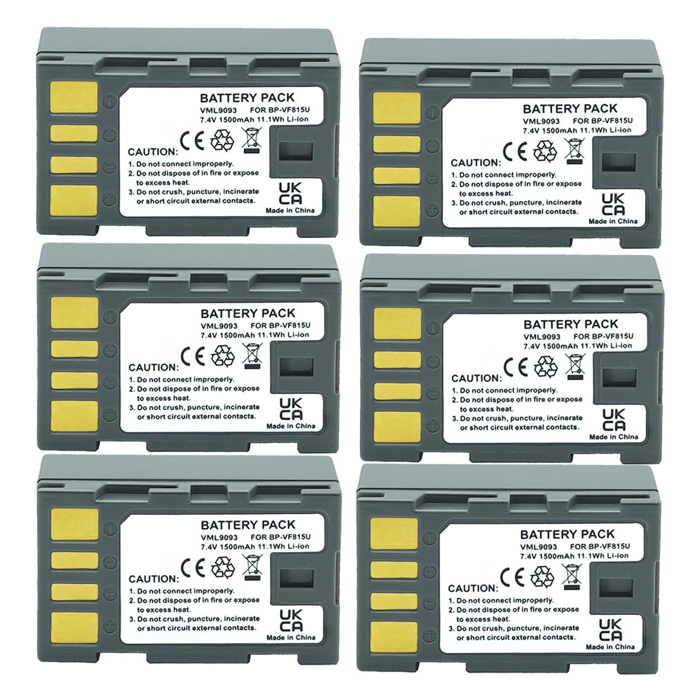 For JVC BN-VF815 Battery GZ-HD300AC, GZ-HD300AEK 1500mAh Camera Batteries