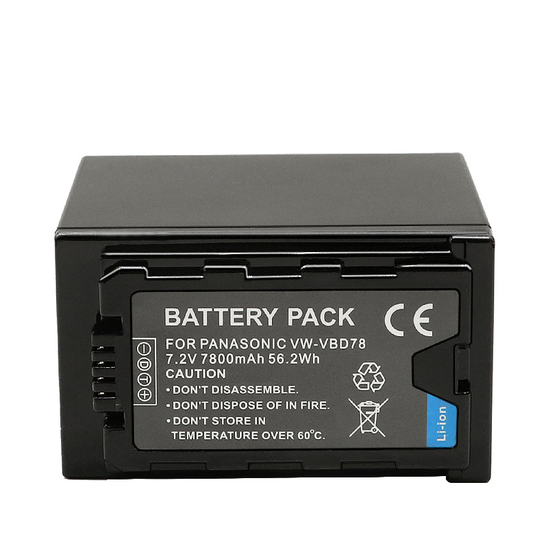 For Panasonic VW-VBD78/VBR89G VW-VBD29 Battery AG-UX180 AG-UX90 AG-3DA1 AG-AC8 AG-DVC30 AG-HPX171 AG-HPX250 HPX255 AG-HVX201 7800mAh Camera Batteries