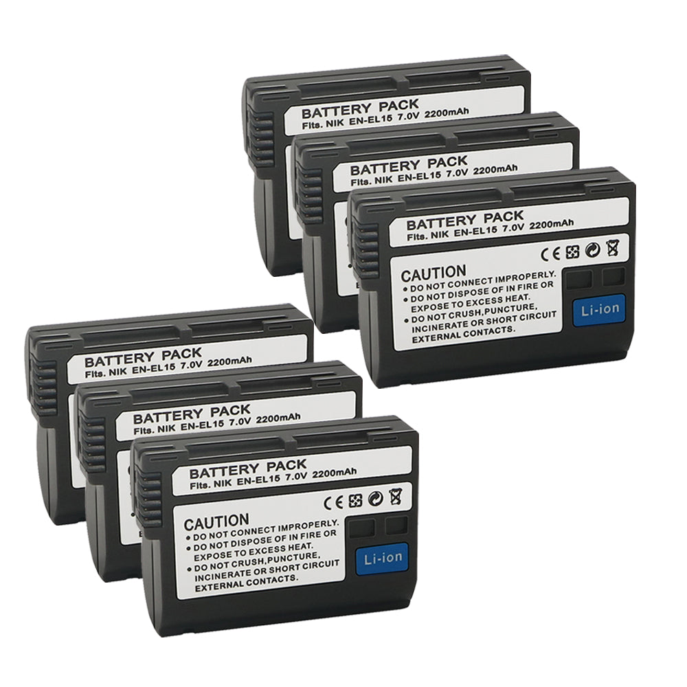 For Nikon EN-EL15A/15B/15C Battery  1 V1 D500  D600 D610  D750 D780  D800 D800E 2200mAh Camera Batteries