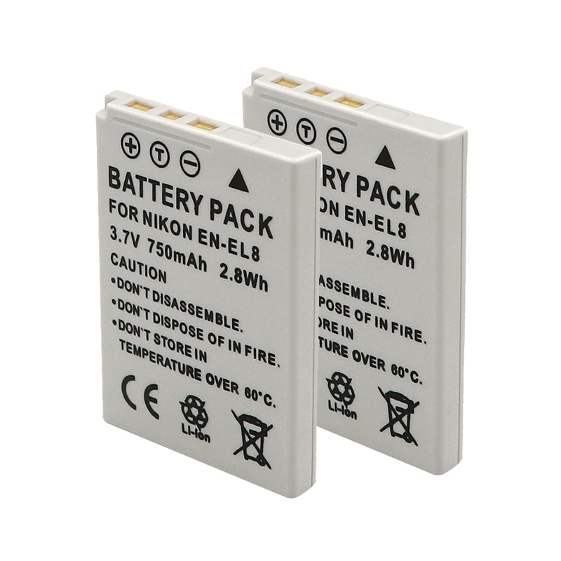 For Nikon EN-EL8 Battery Nikon Coolpix P1 P2 Coolpix S1 S2 S3 S5 S6 S7 Coolpix S50 S50c 750mAh Camera Batteries