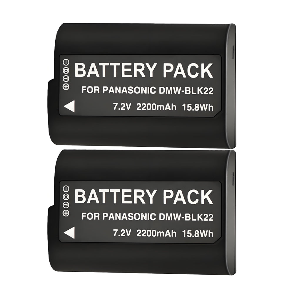 For Panasonic DMW-BLK22 Battery Lumix DC-S9, DC-G9, DC-S5, DC-S5 II, DC-S5 IIX, GH5 II, GH6, S5II, S5IIX 2200mAh Camera Batteries
