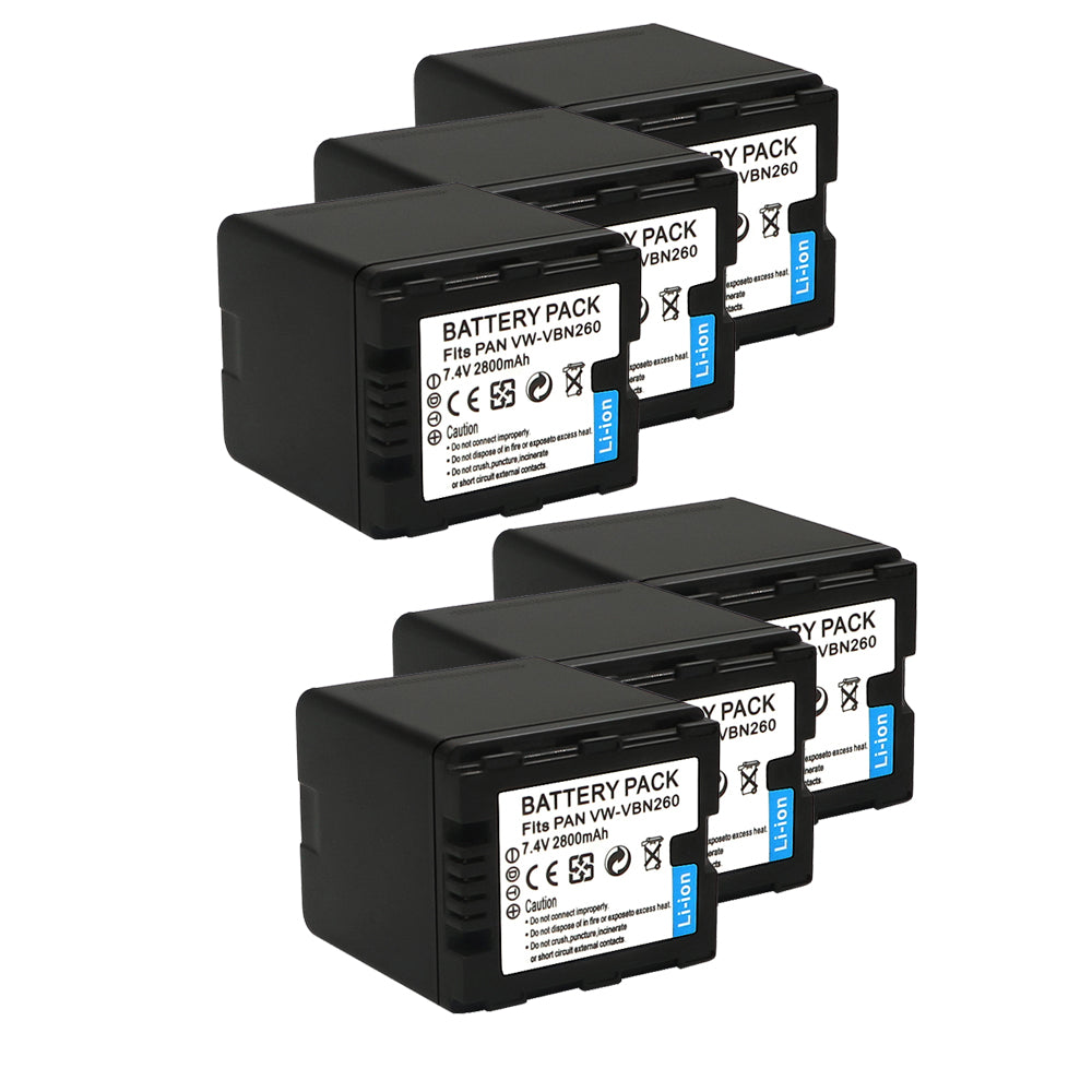 For Panasonic VW-VBN260 Li-ion Battery Replacement  HC-X800 X900 X910 X920 HDC-HS900 SD800 SD900 TM900 2800mAh Camera Batteries