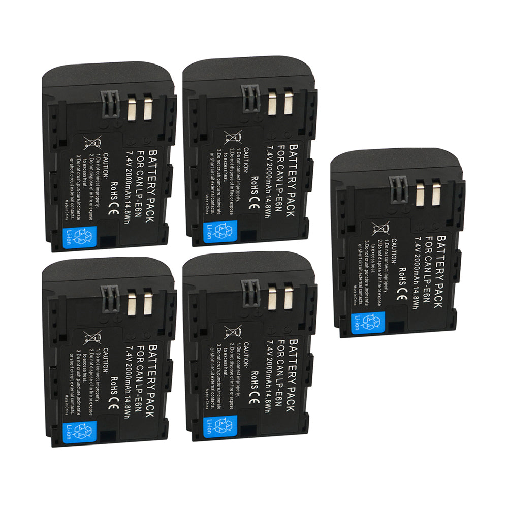 For Canon LP-E6N LPE6N Battery EOS 5DS 6D 60D 2000mAh Camera Batteries