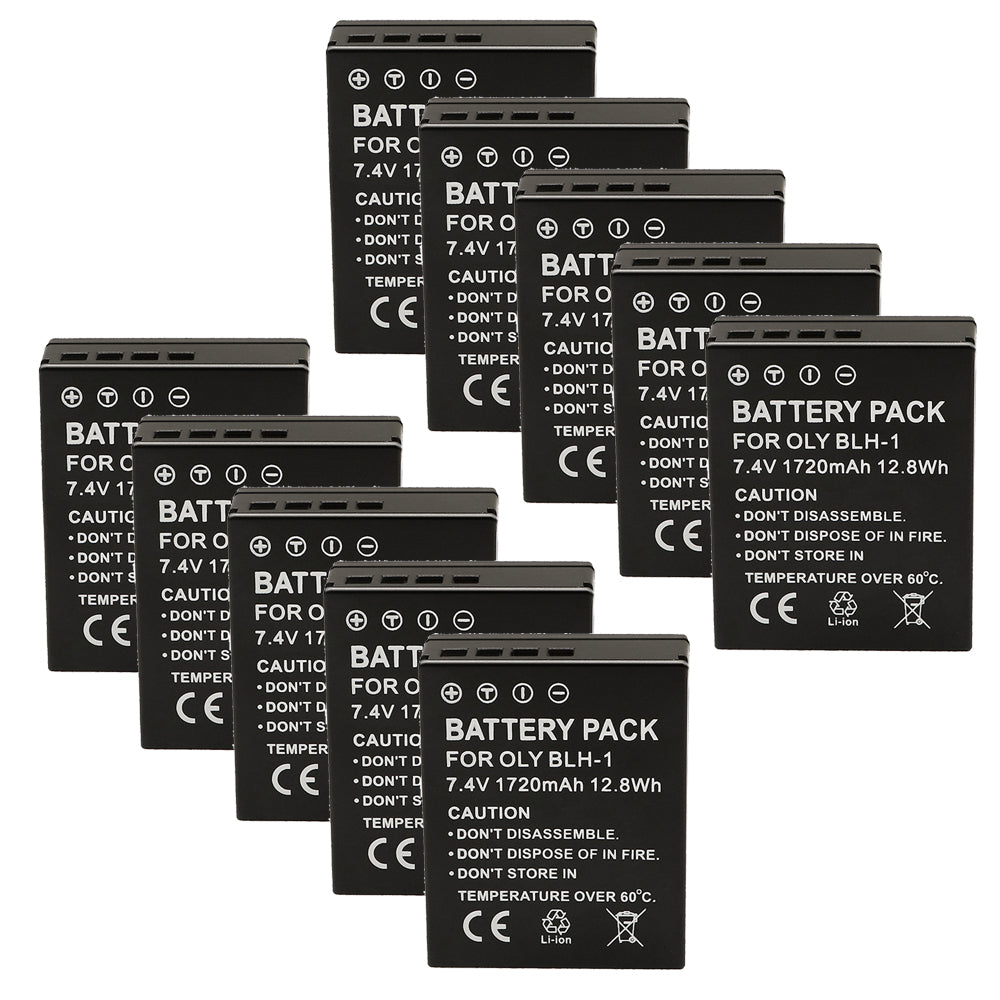 For Olympus BLH-1 (Fully Decoded) Battery OM-D E-M1 Mark II, OM-D E-M1 Mark III, OM-D E-M1X 1720mAh Camera Batteries