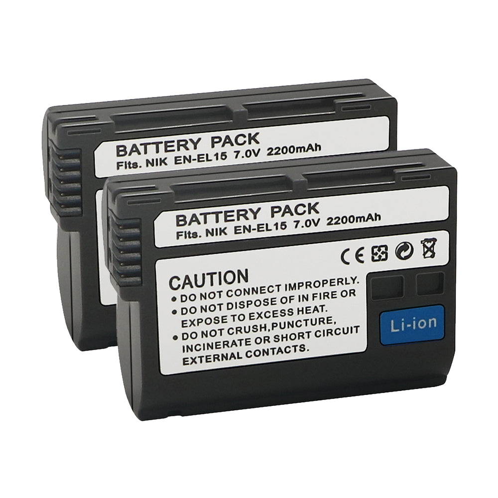 For Nikon EN-EL15A/15B/15C Battery  1 V1 D500  D600 D610  D750 D780  D800 D800E 2200mAh Camera Batteries