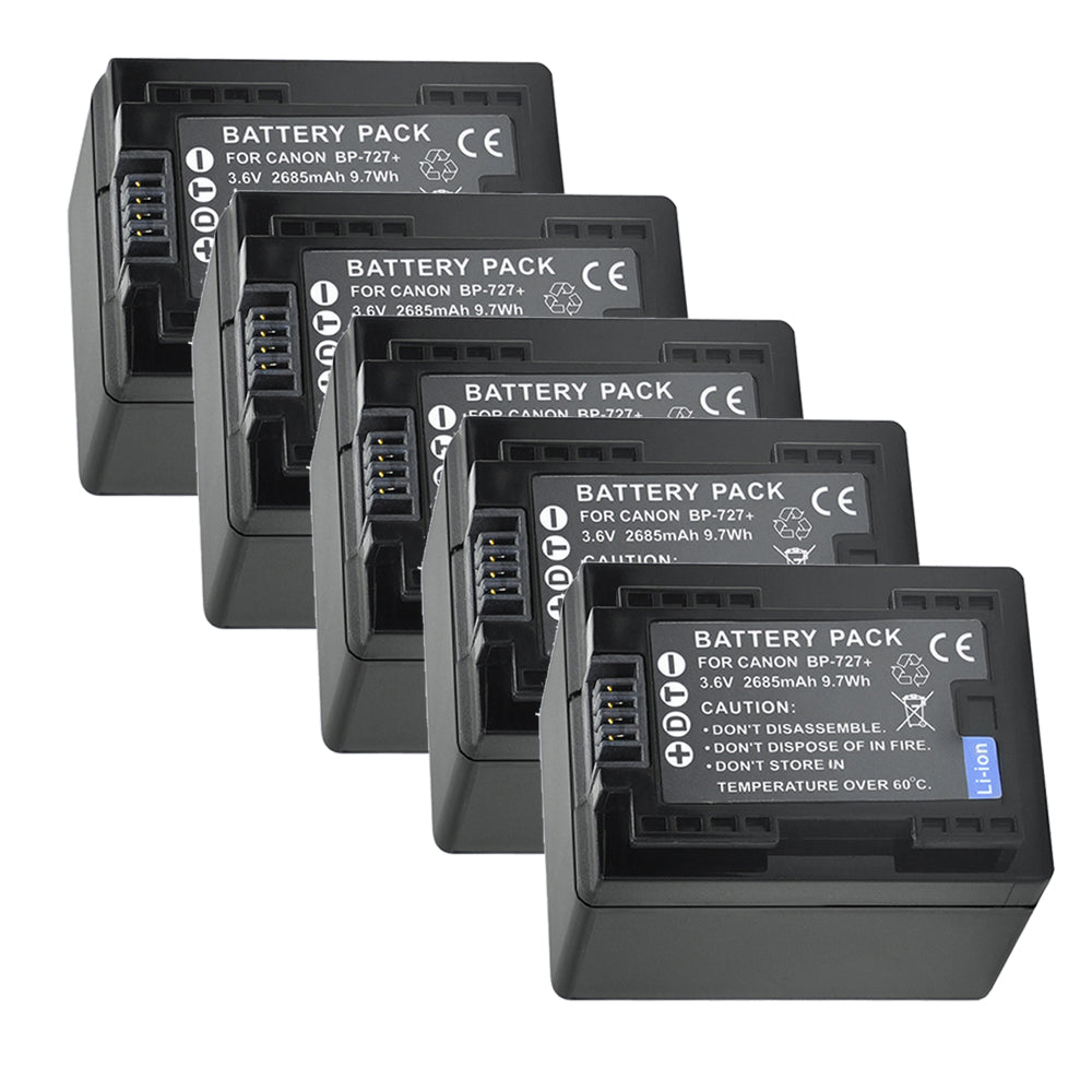For Canon BP-727 Battery VIXIA HF M50 HFM52 HFR32 HFR32 2685mAh Camera Batteries