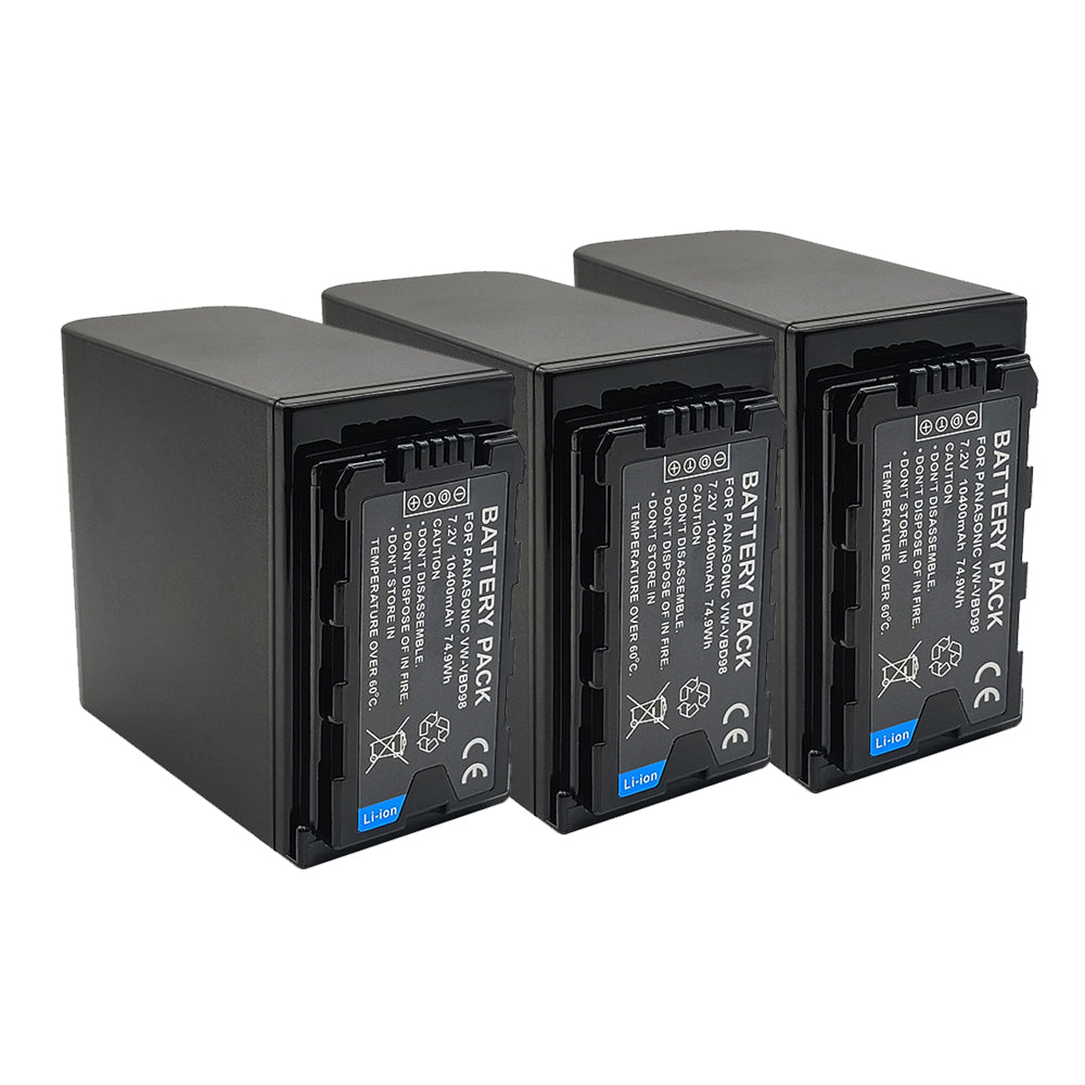 For Panasonic VW-VBD98/VBR118G Battery AG-VBR59 AG-VBR89 AG-VBR118 AJ-PX280 PX285MC 10400mAh Camera Batteries