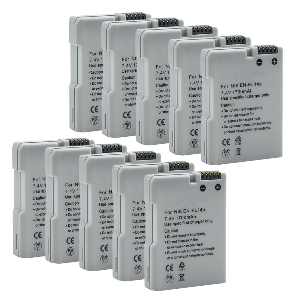 For Nikon EN-EL14A Battery Nikon D3300 DSLR  D3400 DSLR  D3500 DSLR D5100 DSLR D5200 DSLR 1700mAh Camera Batteries