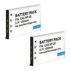 For Casio NP-20 CNP20 Battery Exilim EX-M20 EX-S1 EX-S2 EX-S3 1200mAh Camera Batteries