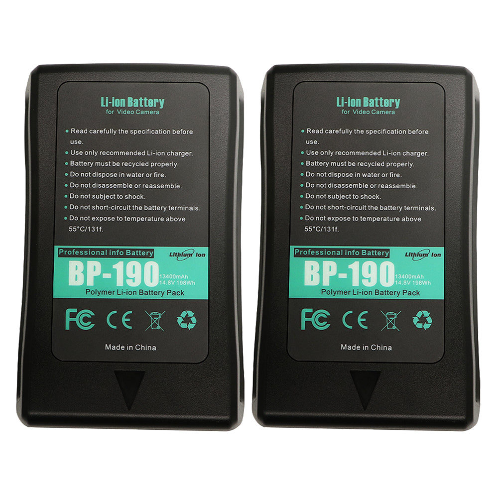 For Sony BP-190W Battery Broadcast Camera V-Mount V-Mount / V-Lock Battery BP-65H 13400mAh Camera Batteries