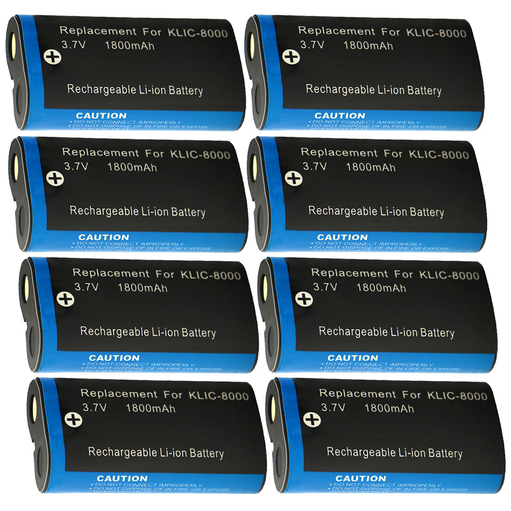 For Kodak Camera Battery KLIC-8000 K8000 3.7V 1800mAh Batteries