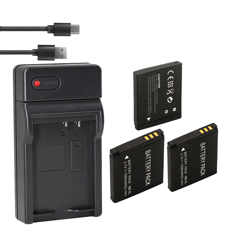 Battery (1-Pack) for Canon NB-8L and Charger CB-2LAE Work with Canon PowerShot A2200, A3000 Is, A3100 Is, A3200 Is, A3300 Is Cameras