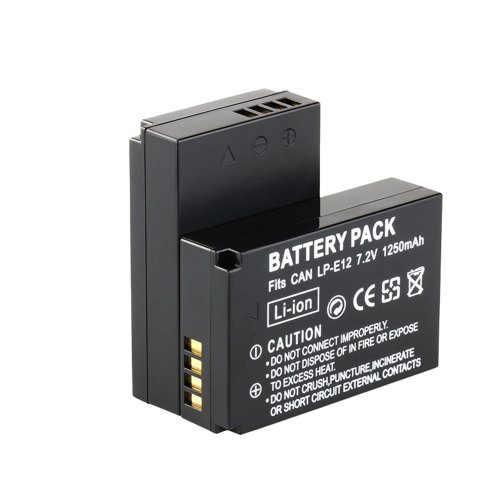 2-Pack of LP-E12 Batteries and USB Battery Charger for Canon EOS-M, EOS M2, EOS M10, EOS M50, EOS M50 Mark II, EOS M100, EOS M200, SX70 HS, Rebel SL1 Digital