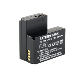 2-Pack of LP-E12 Batteries and USB Battery Charger for Canon EOS-M, EOS M2, EOS M10, EOS M50, EOS M50 Mark II, EOS M100, EOS M200, SX70 HS, Rebel SL1 Digital