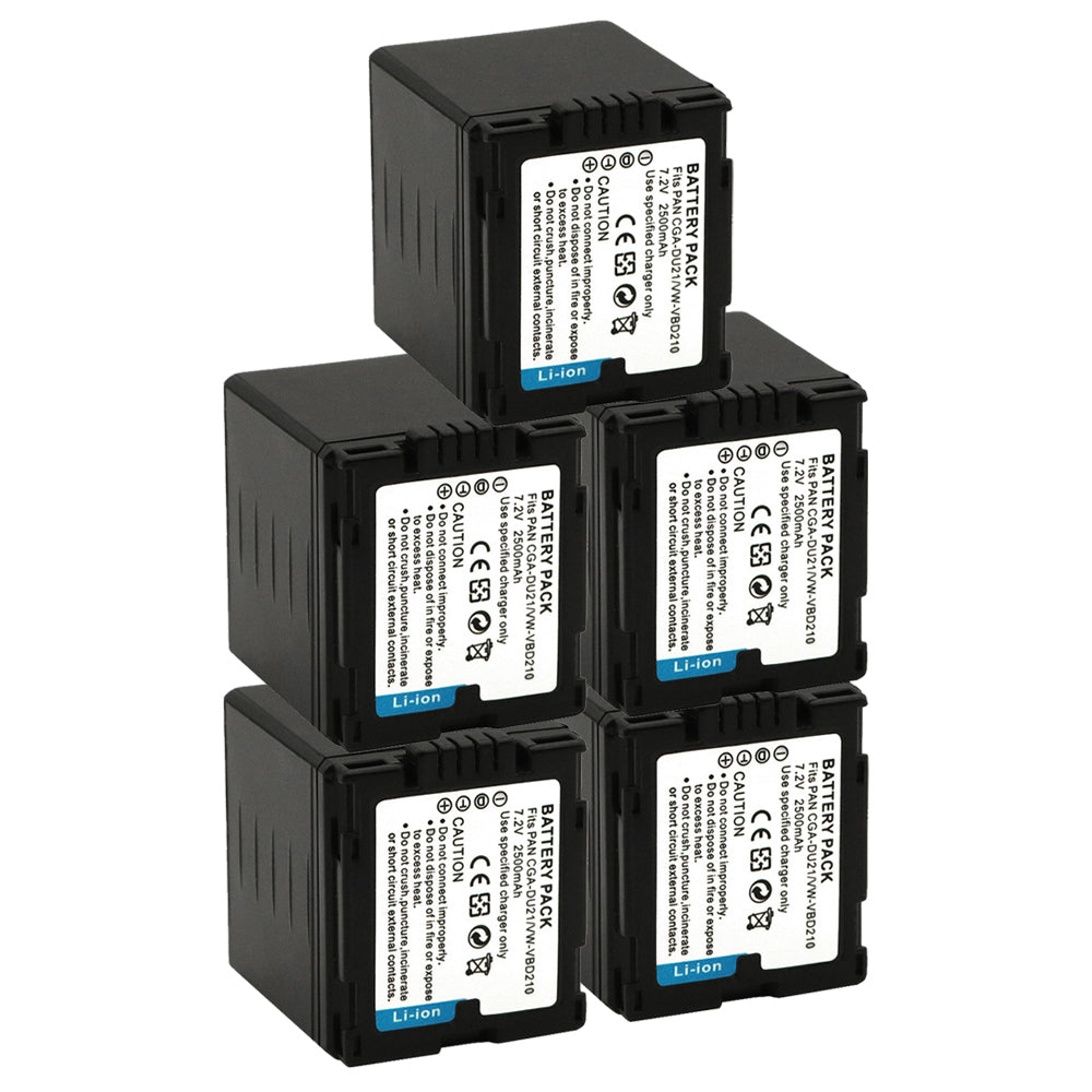 For Panasonic CGA-DU21 Battery Replacement CGA-DU06, CGA-DU07, CGR-DU07, CGA-DU12, CGR-DU12, CGA-DU14, CGR-DU14, CGA-DU21 NV-GS37, NV-GS38, NV-GS40, NV-GS44 2500mAh Camera Batteries