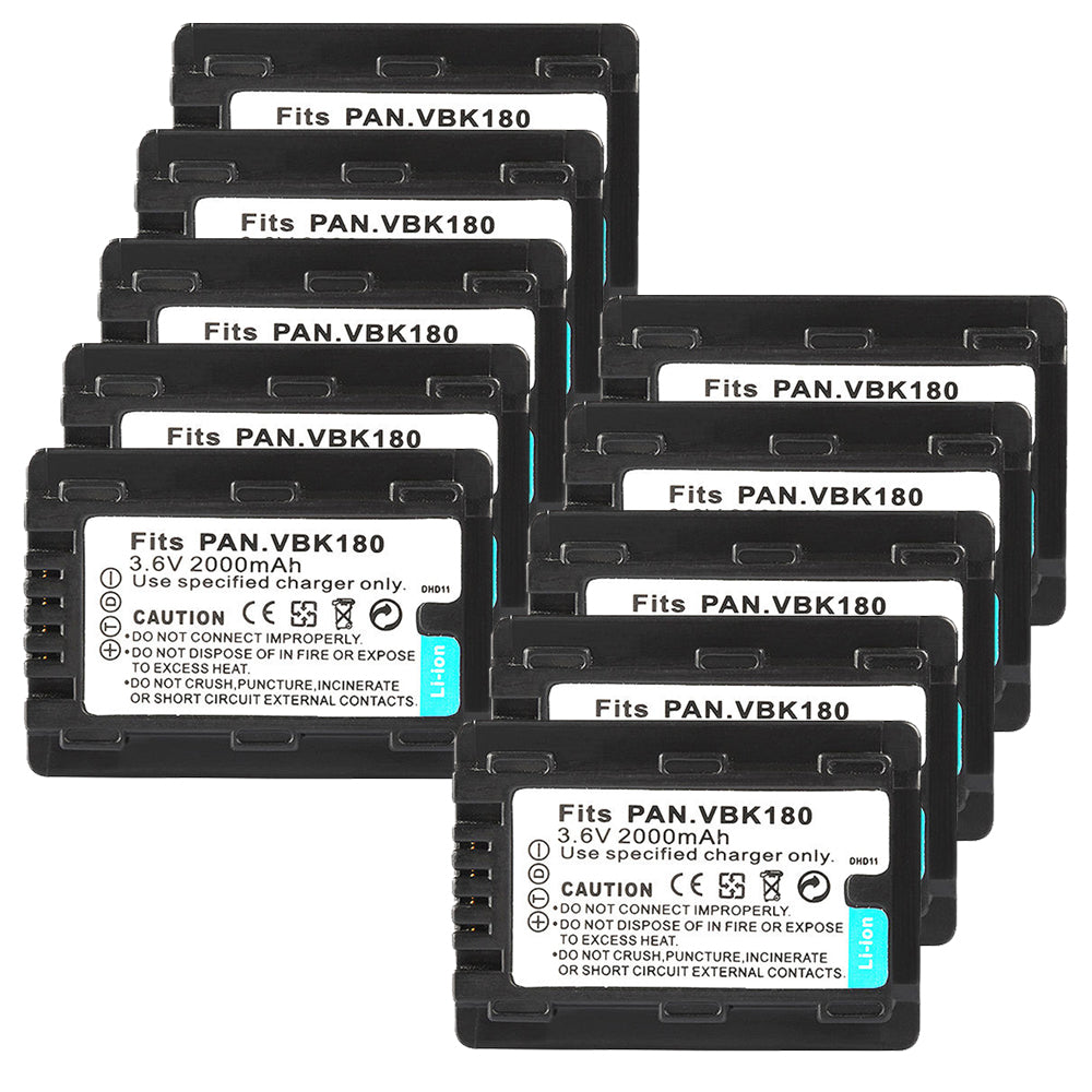 For Panasonic VW-VBK180 Battery Replacement SDR-S50K, SDR-S50N, SDR-S50P, SDR-S50PC 2000mAh Camerabatteries