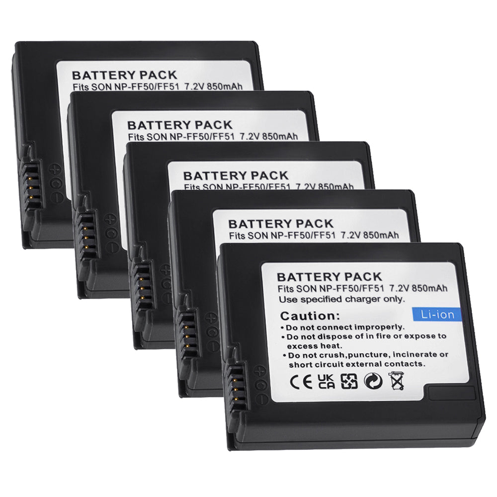 For Sony NP-FF50, NP-FF51, NP-FF51S Battery Sony DCR-HC1000, DCR-HC1000E 850mAh Camera Batteries