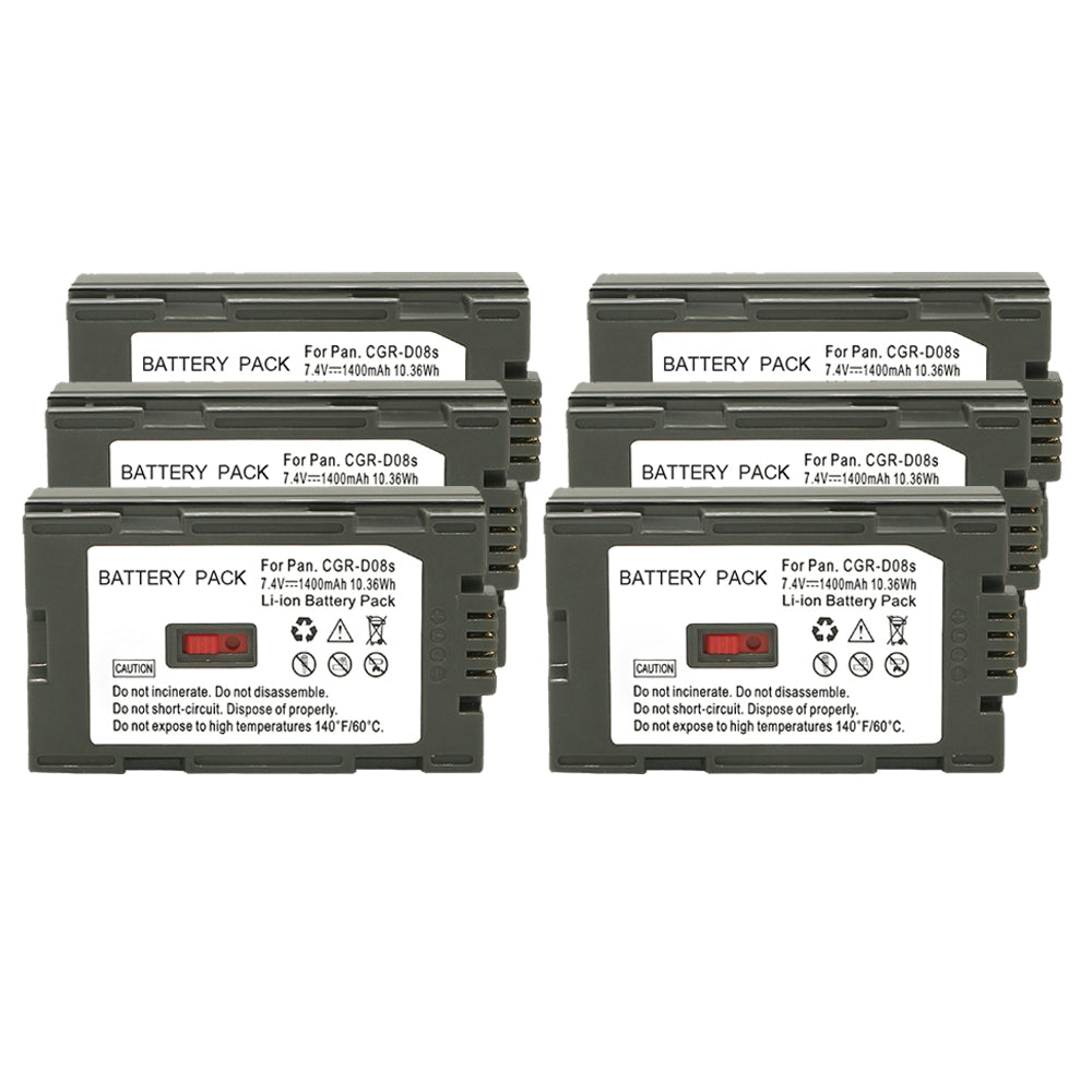 For Panasonic CGA-D08R, CGA-D08S, CGA-D08SE/1B, Battery Replacement CGA-D120, CGA-D120A/1B, CGA-D120E/1B, CGR-D08, CGR-D08A/1B, CGR-D08R, CGR-D08S, CGR-D08SE/1B 1400mAh Camera Batteries