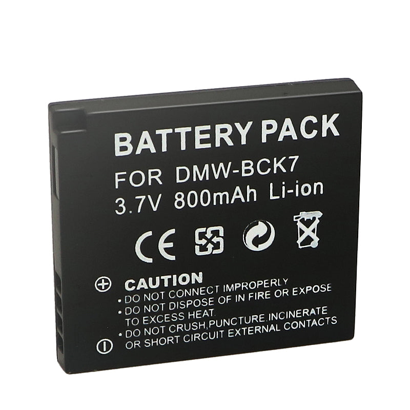 For Panasonic DMW-BCK7 Battery Lumix DMC-FH25 DMC-FH27 DMC-FP5 800mAh Camera Batteries