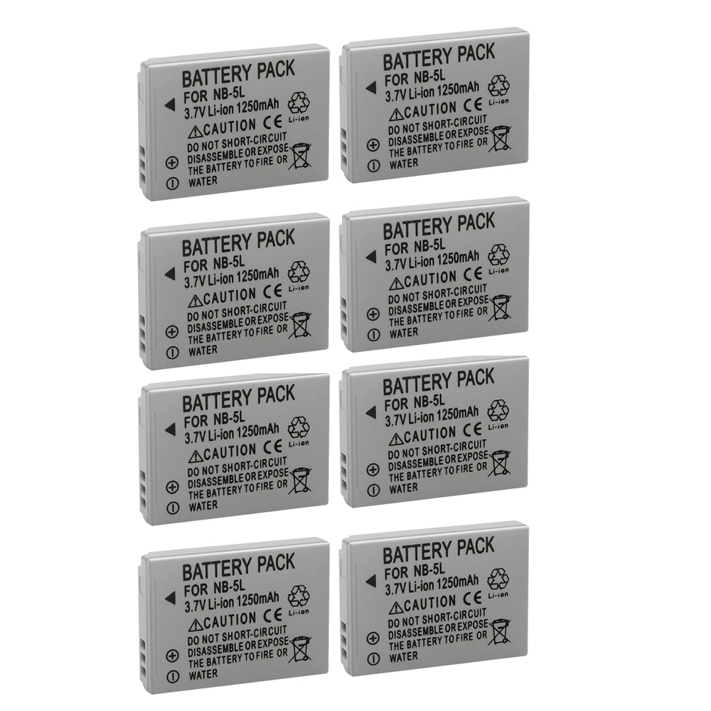 For Canon NB-5L Battery PowerShot S100 SD700 IS SX200 IS 1250mAh Camera Batteries