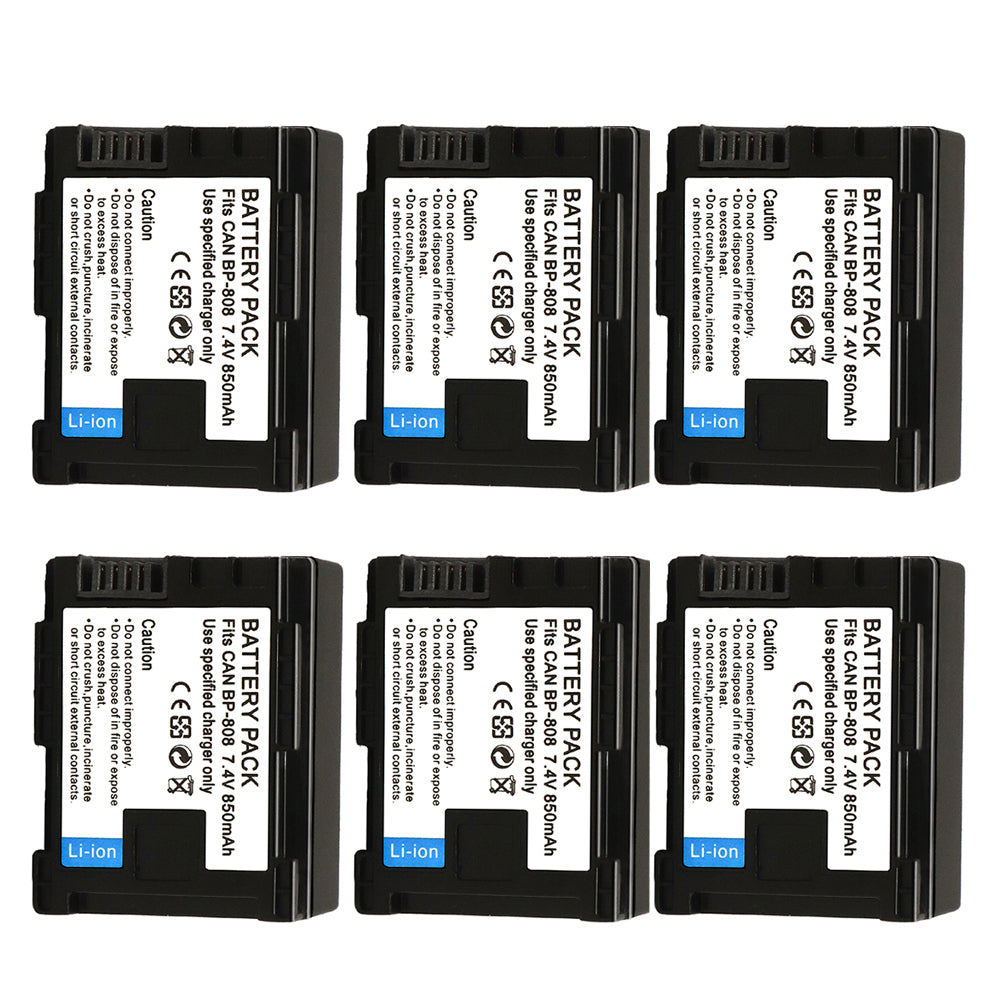For Canon BP-808 BP-809 Battery FS10, FS11, FS20 VIXIA HF M30 850mAh Camera Batteries