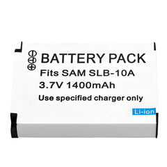 For Samsung SLB-10A Battery ES50 ES55 ES60 EX2F HMX-U10 HMX-U20 HZ10W HZ15W IT100 1400mAh Camera Batteries