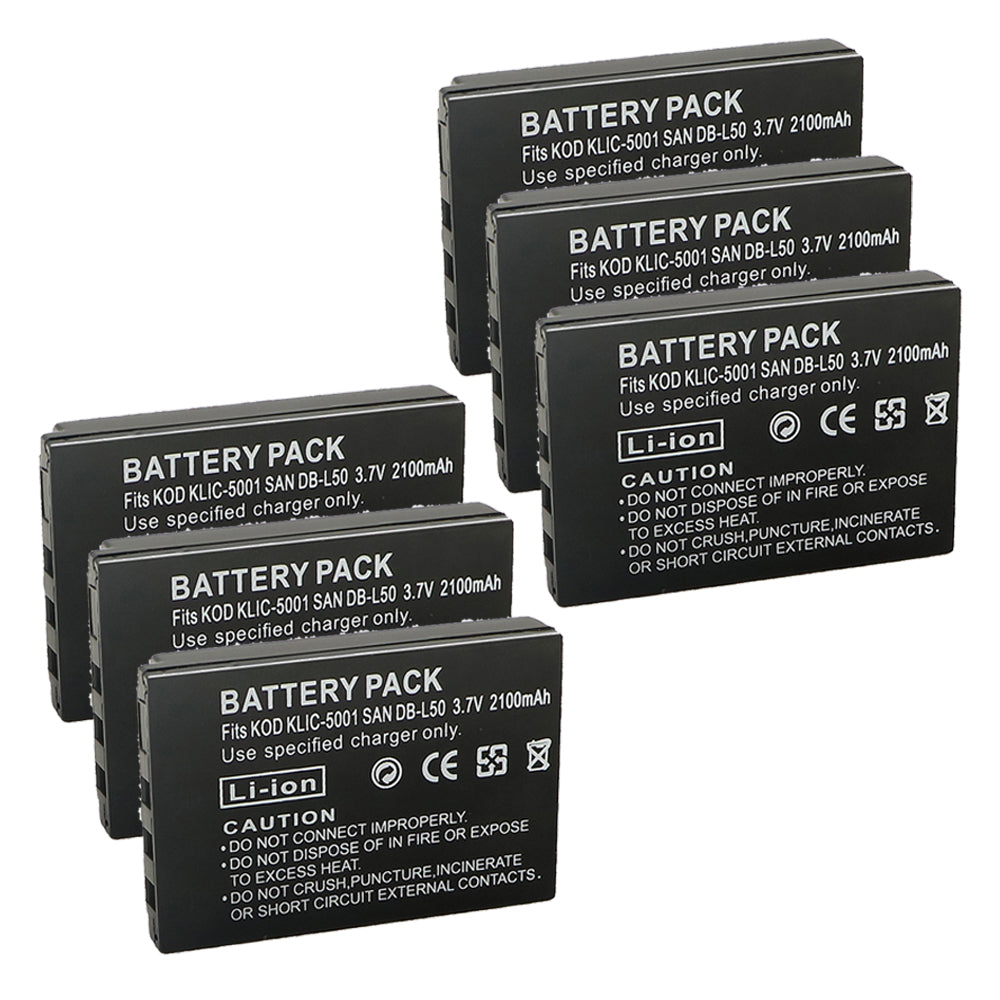 For Kodak Camera Battery KLIC-5001 3.7V 2100mAh Batteries