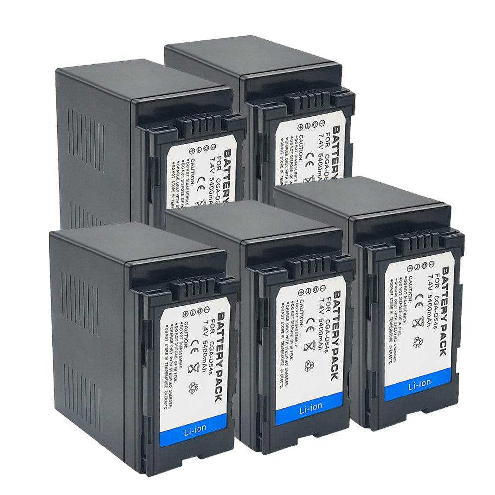 For Panasonic CGR-D54S CGA-D54S Battery AG-HPX250 AG-HPX255 HDC-Z10000 NV-DS29 NV-DS30 NV-DS50 NV-GX7 5400mAh Camera Batteries