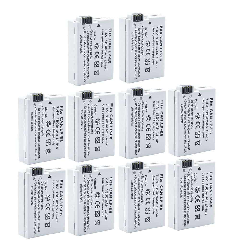 For Canon LP-E8 Battery EOS Rebel T2i EOS 550D 1800mAh Camera Batteries
