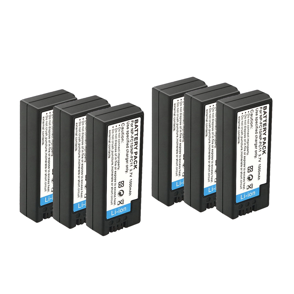 Battery Replacement for Sony NP-FC11 NP-FC10 and Sony Cyber-shot DSC-F77 DSC-FX77 1000mAh Camera Batteries