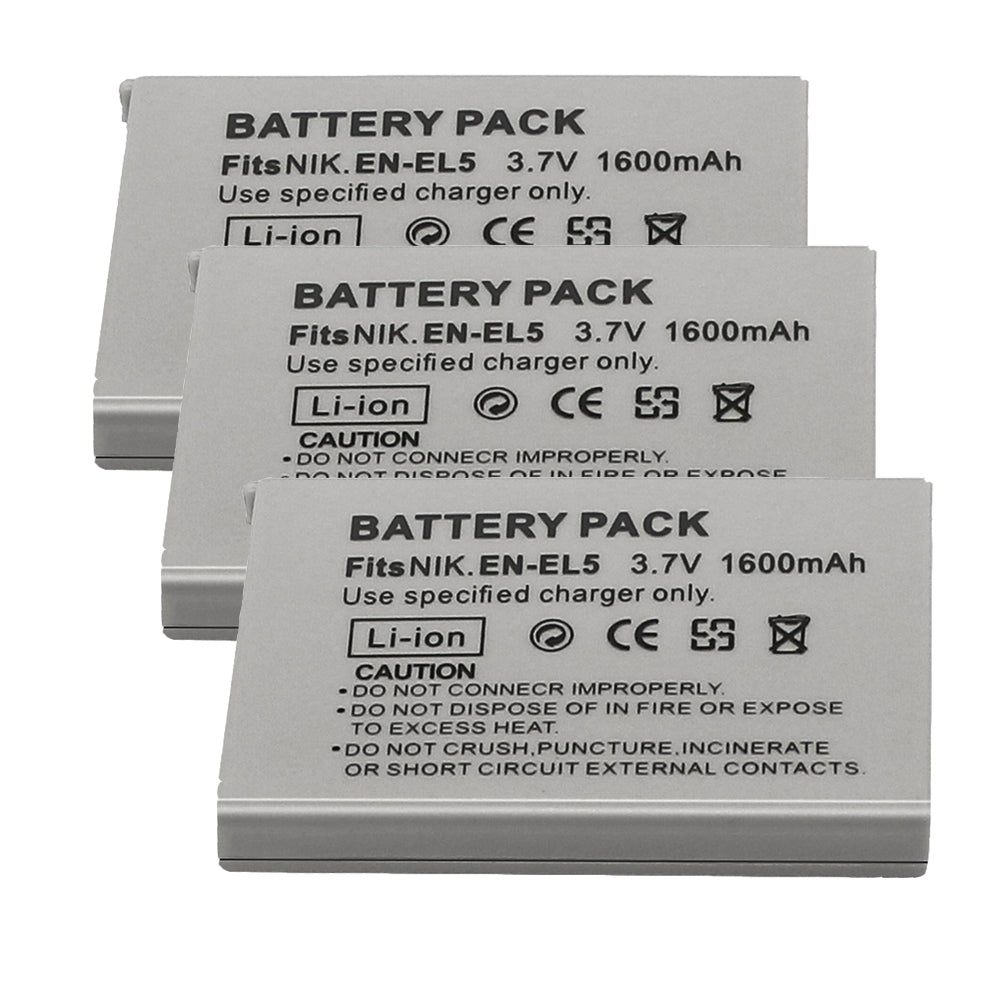For Nikon EN-EL5 Battery Nikon CoolPix 3700, 4200, 5200, 5900, 7900, P3, P4, P80, P90, P100 1600mAh Camera Batteries